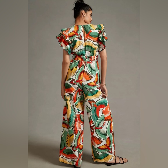 Anthropologie FARM Rio Ruffle Sleeve Linen Jumpsuit - Picture 5 of 10